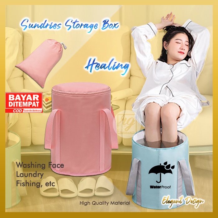 Ember Baskom Lipat 20 Liter Tas Bucket Lipat Serbaguna Portable Wadah Air Rendam Kaki Spa GT 285