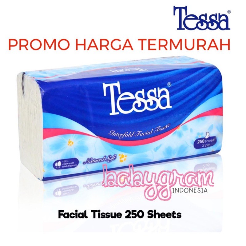 Tisu Wajah TESSA 250 lembar 2ply Natural Soft Tissue