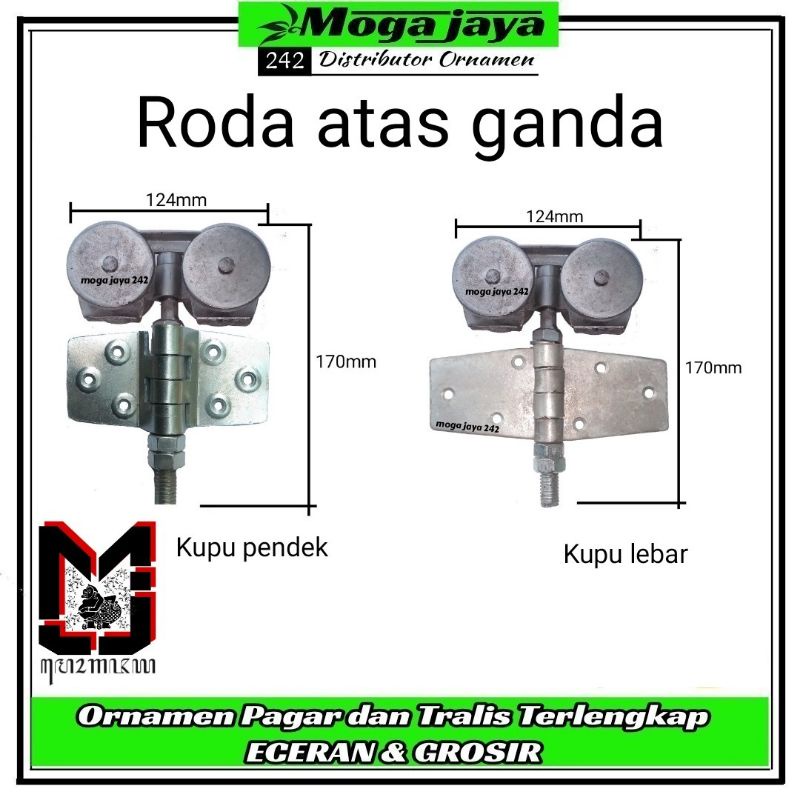 roda atas besar GANDA pintu garasi lipat sleding lokal bukan wina dexon