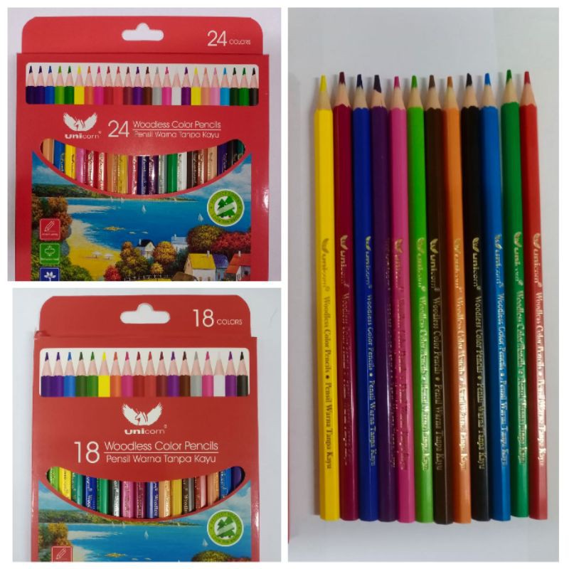 

Pensil warna tanpa kayu unicorn 12/24/36 Warna