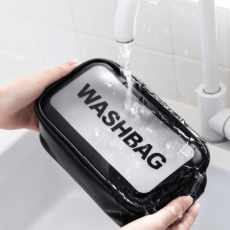 MurmerOfficial R526 Washbag Tas Kosmetik Transparan Washbag Anti Air / Tas Travel Toiletry Bag Waterproof - Pouch Make Up Toiletries - Tas Sabun Peralatan Mandi Travel