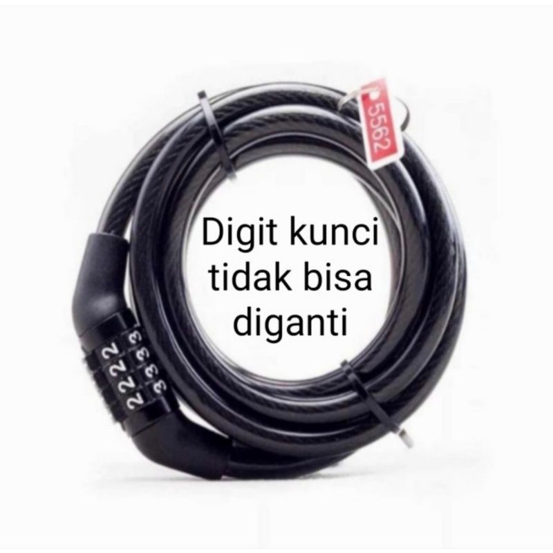 Kunci gembok sepeda kombinasi angka digit nomor lipat mtb dll helm 4 5 digit