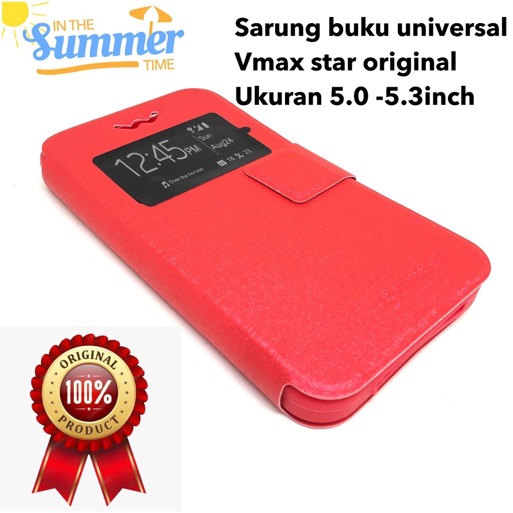 ume Flip case universal ukuran 5.0&quot; sampai 5.3&quot; flipcase book cover sarung buku buka tutup flipshell