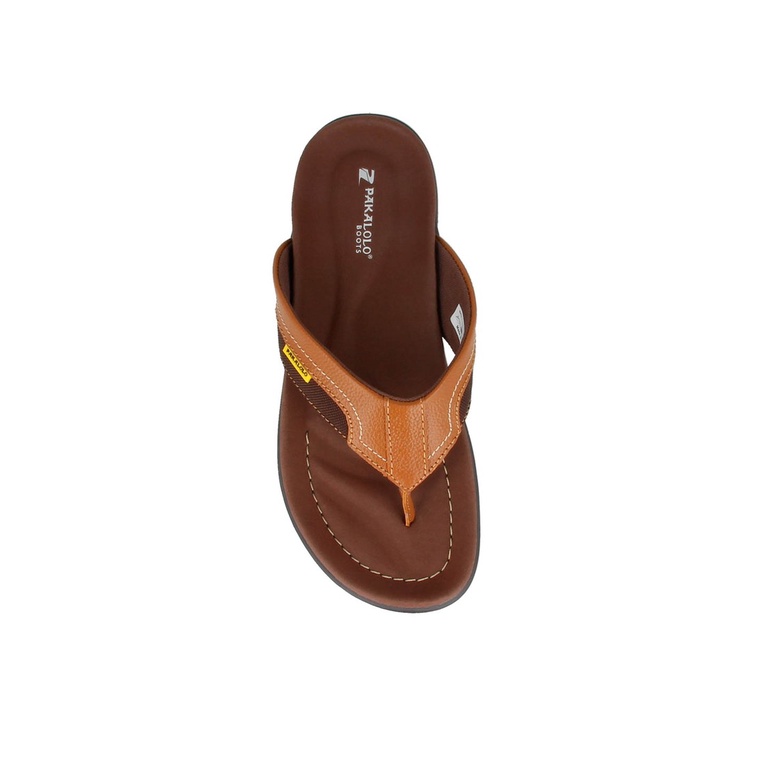 SANDAL JEPIT KULIT PAKALOLO PRIA ORIGINAL CASUAL ASLI COKLAT PB42