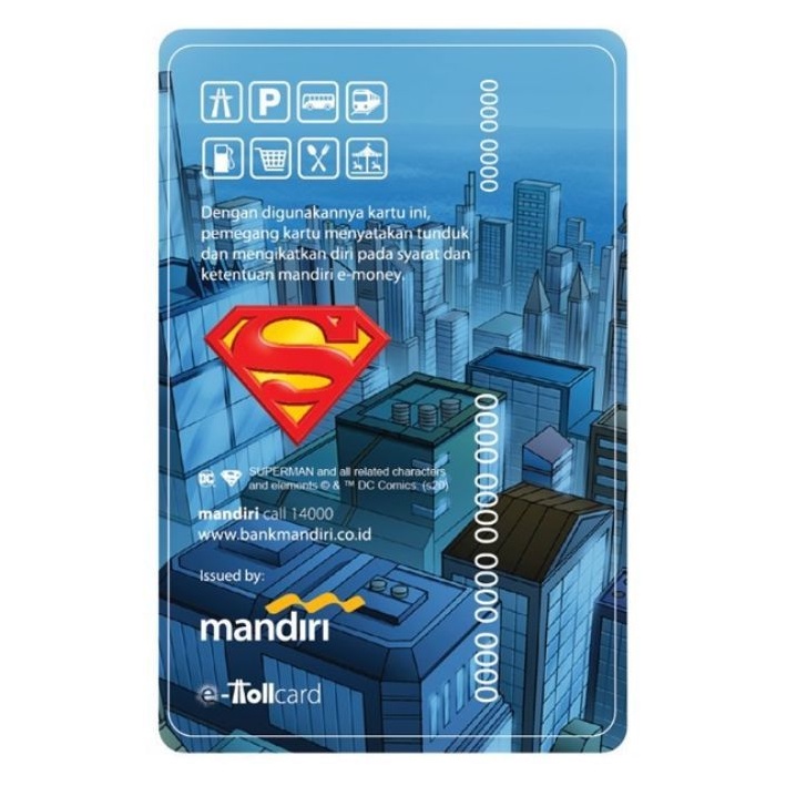 Mandiri eMoney DC Heroes - Flying Superman ORI /Like eTOLL Tapcash Flazz or Brizzi