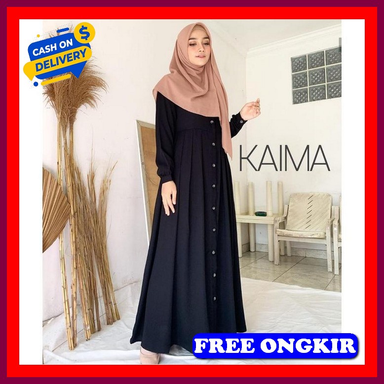 Baju Muslim Wanita Bsju Syari Murah Games Polos Gamis Lebaran Perempua Gamis Rinjani Kaima Moscrepe