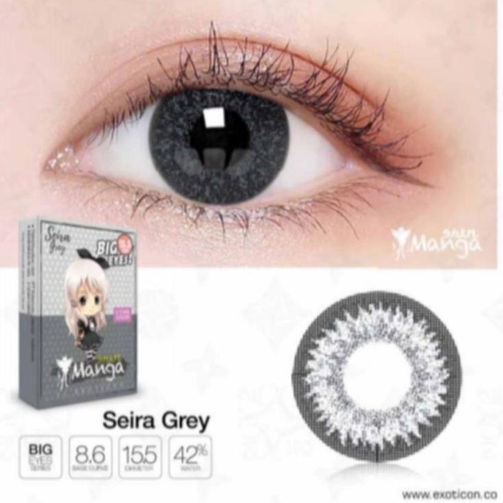 Softlens Warna Manga Diameter 15,5mm / Soflen Manga Siera Grey / Soflen Minus Manga / Manga Bigeyes