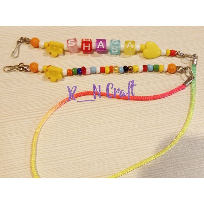 Tali masker nama anak/Strap custom nama/Strap masker anak/Tali masker korea