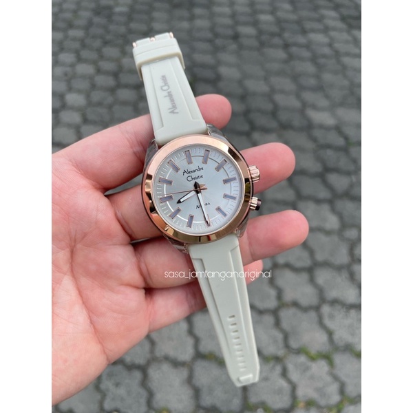 Jam Tangan Alexandre Christie Ac 2928 Original Cream Beige Wanita