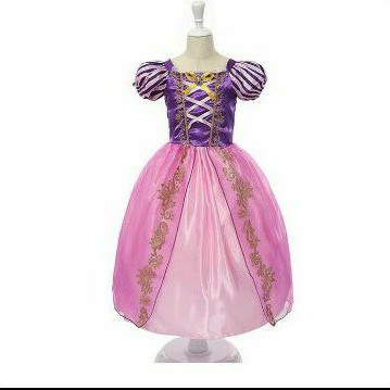 Dress princess anak rapunzel costum cost play costume hokkyshop