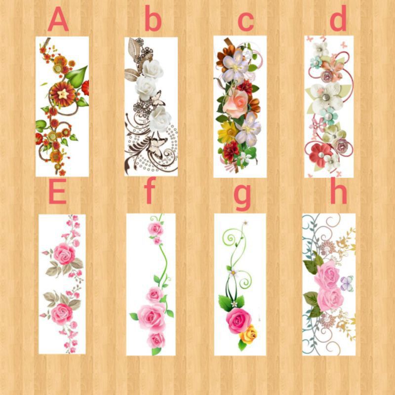 stiker kaca uk 30x150cm aneka motif bunga cantik