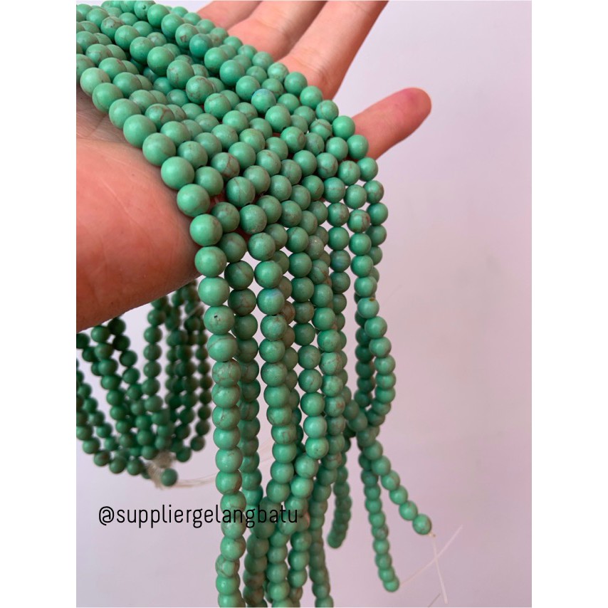 bahan green pirus 6mm natural phyrus aksesoris hijau craft howlite