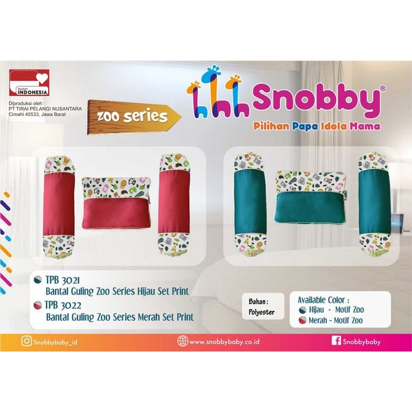 Bantal Guling Perlengkapan Tidur Bayi Snobby TPB3021 Print Zoo Series