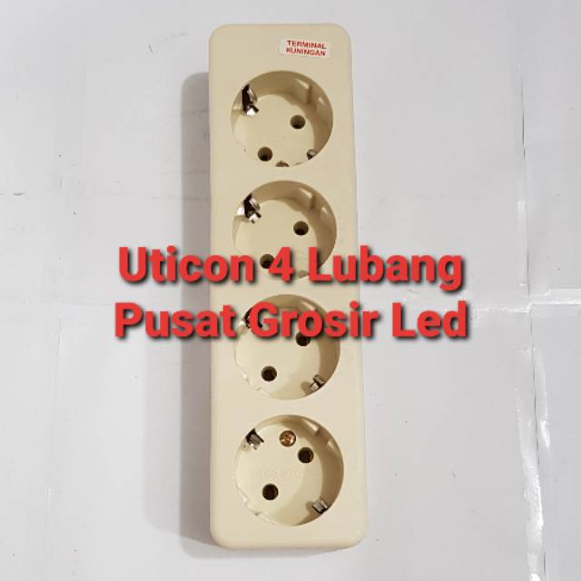 Stop Kontak Uticon 4 Lubang - Terminal Kuningan Uticon 4 Lubang