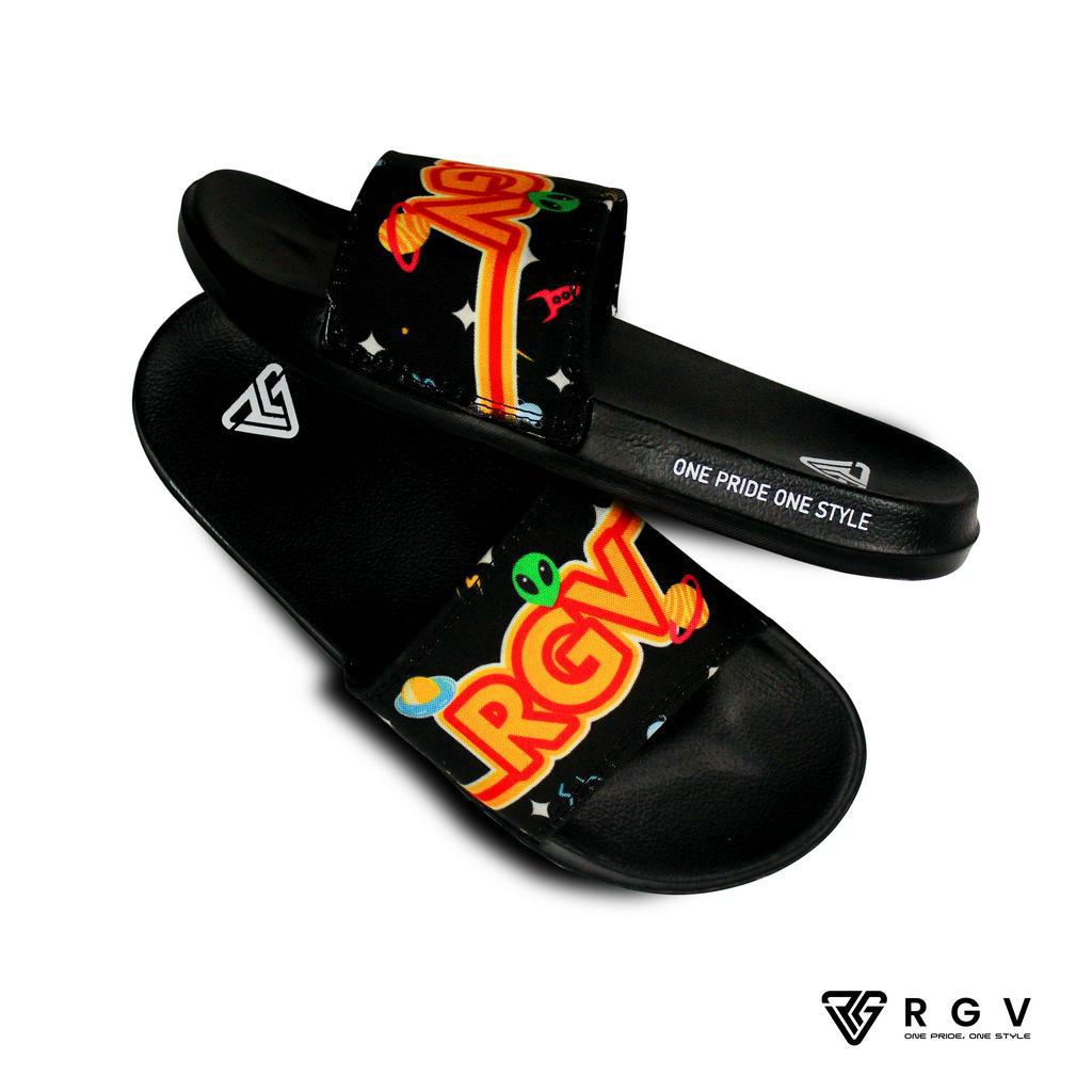 RGV - SANDAL PRIA DAN WANITA SLIDE SLIP ON SENDAL ANTI LICIN RINGAN SELOP OUTTER SPACE ORANGE