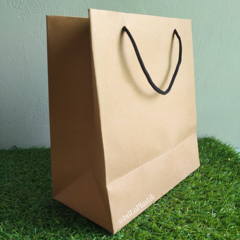@10pcs Paper Bag 12x23x25 Craft Coklat Polos Paper Bag Tali Kur