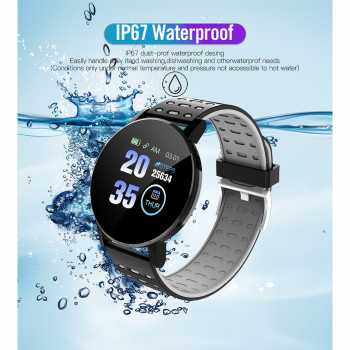 Jam Tangan Pria wanita Smartwatch Sport Fitness Tracker Heart Rate - 119 Plus