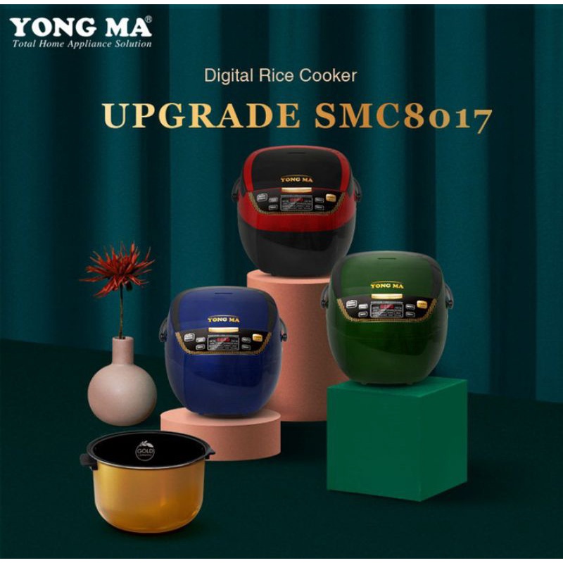 YONG MA Magic Com Digital Rice Cooker 2 LSMC 8017N Hitam/Biru/Hijau Yongma Digital