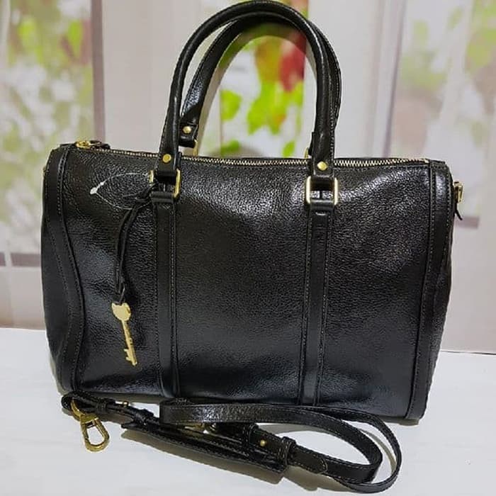 tas Fossil Kendall Satchel Large Black leather original