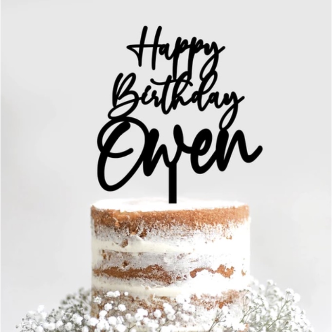Custom Cake Topper Acrylic Hiasan Kue Tulisan Akrilik Custom Nama