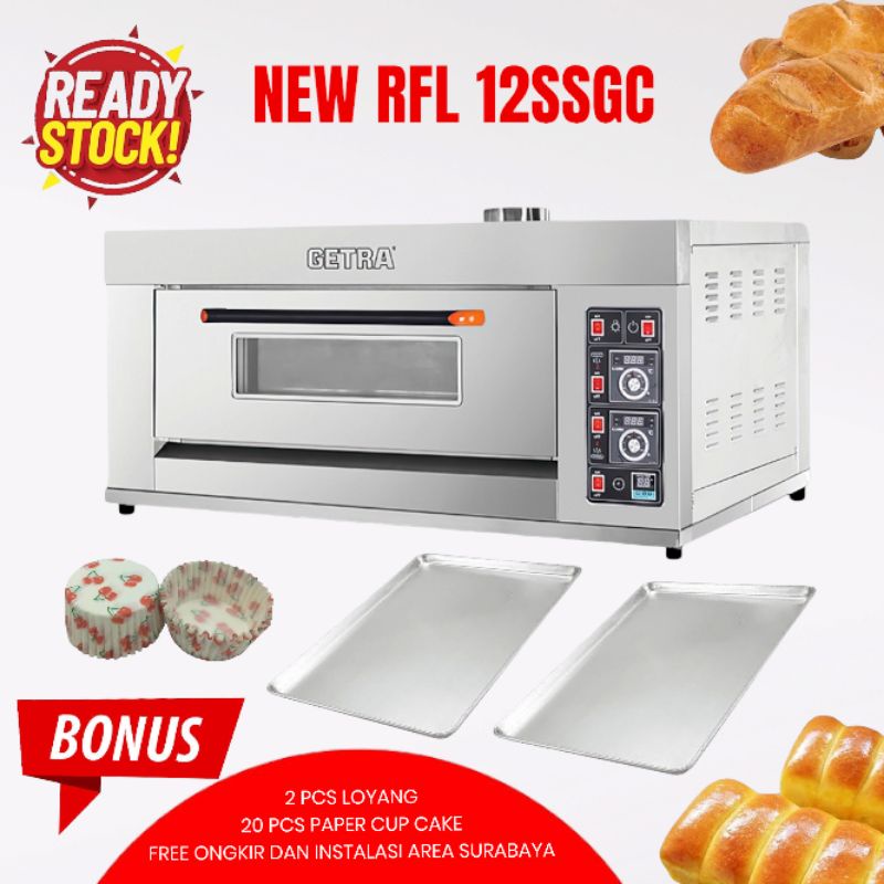 Gas baking oven 1 deck 2 loyang oven pemanggang roti GETRA RFL 12SSGC