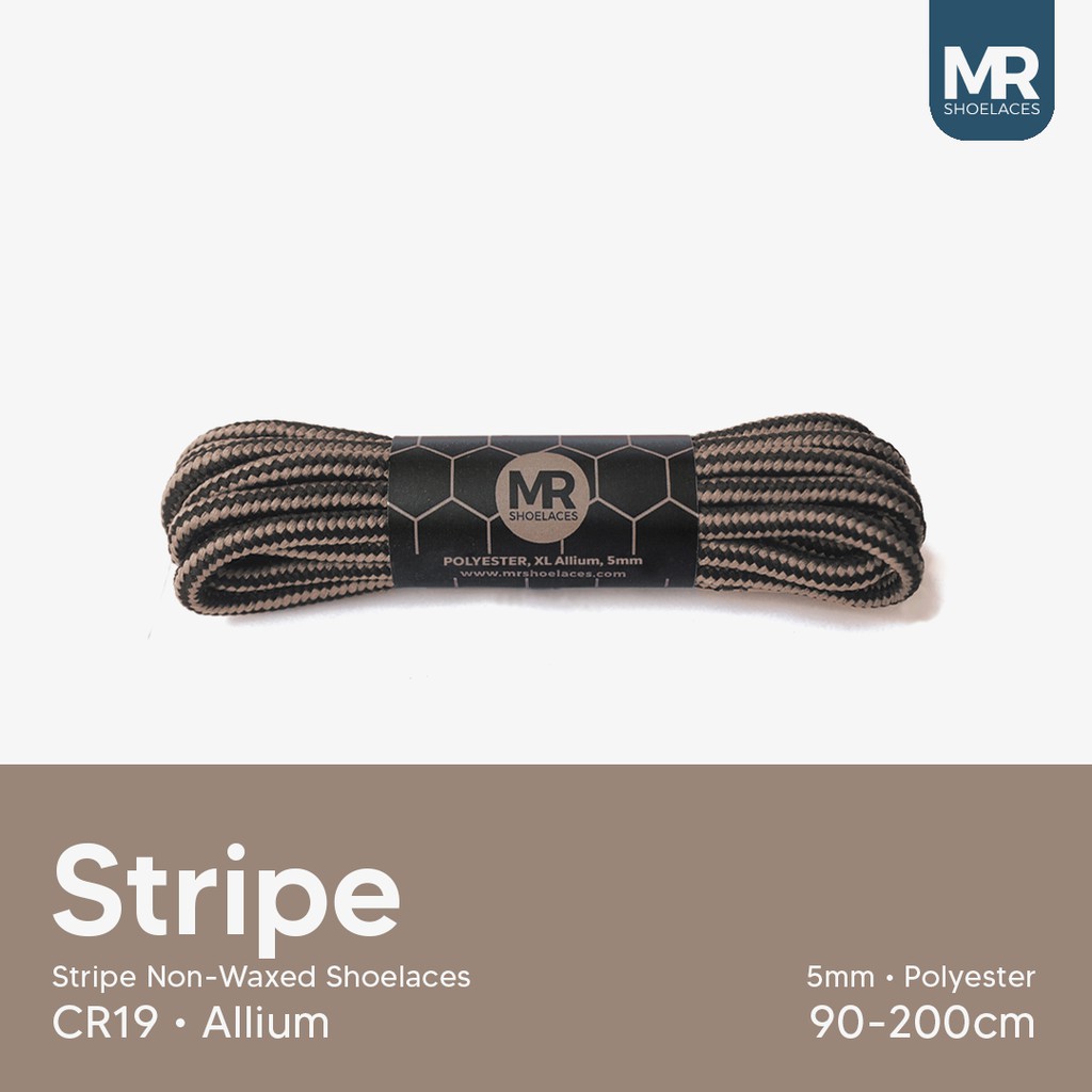 MR Shoelaces CR19 Allium (Moka Hitam) Tali Sepatu Bulat Corak / Motif 5-6mm 80cm 90cm 100cm 120cm 150cm 200cm - Premium Shoelace