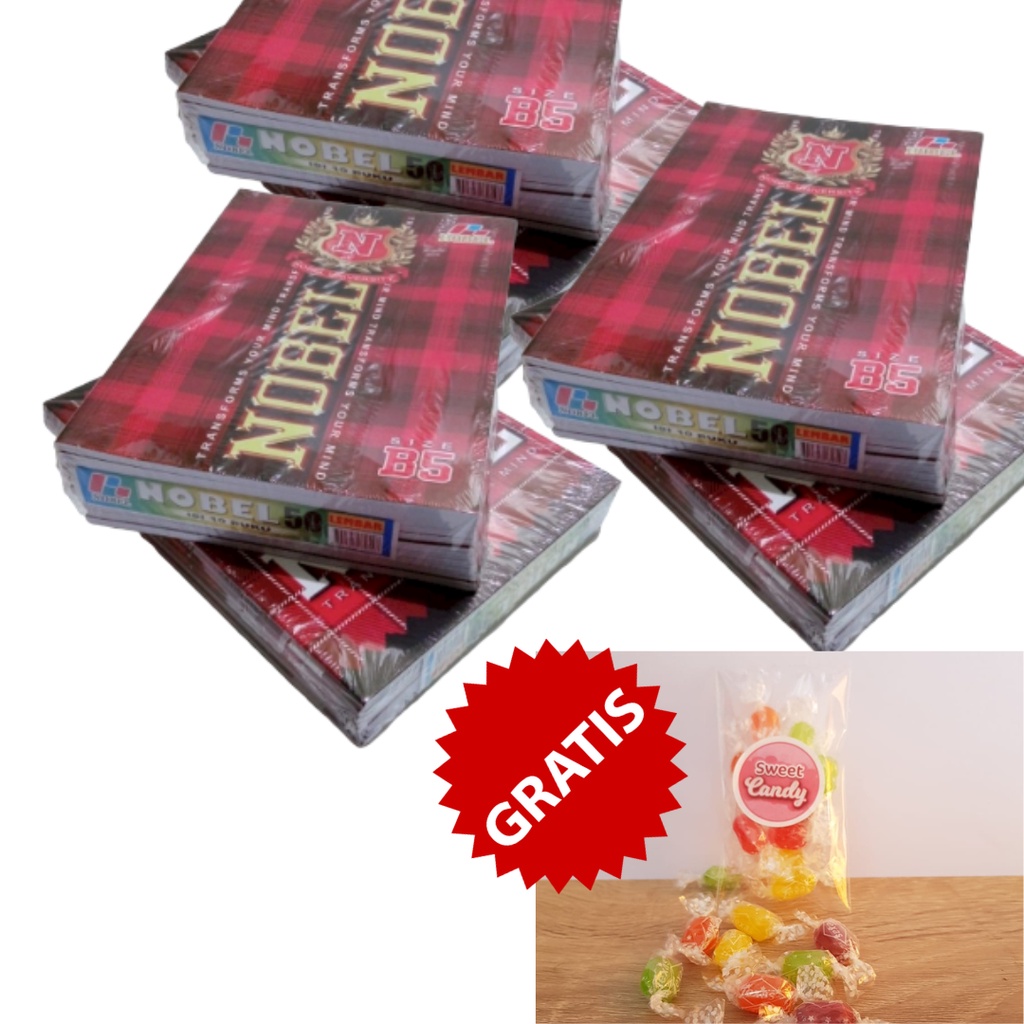 

Buku tulis | beli buku gratis permen | Buku tulis merek Nobel | isi 50 Lembar | buku tulis Boxy | buku tulis ukuran B5