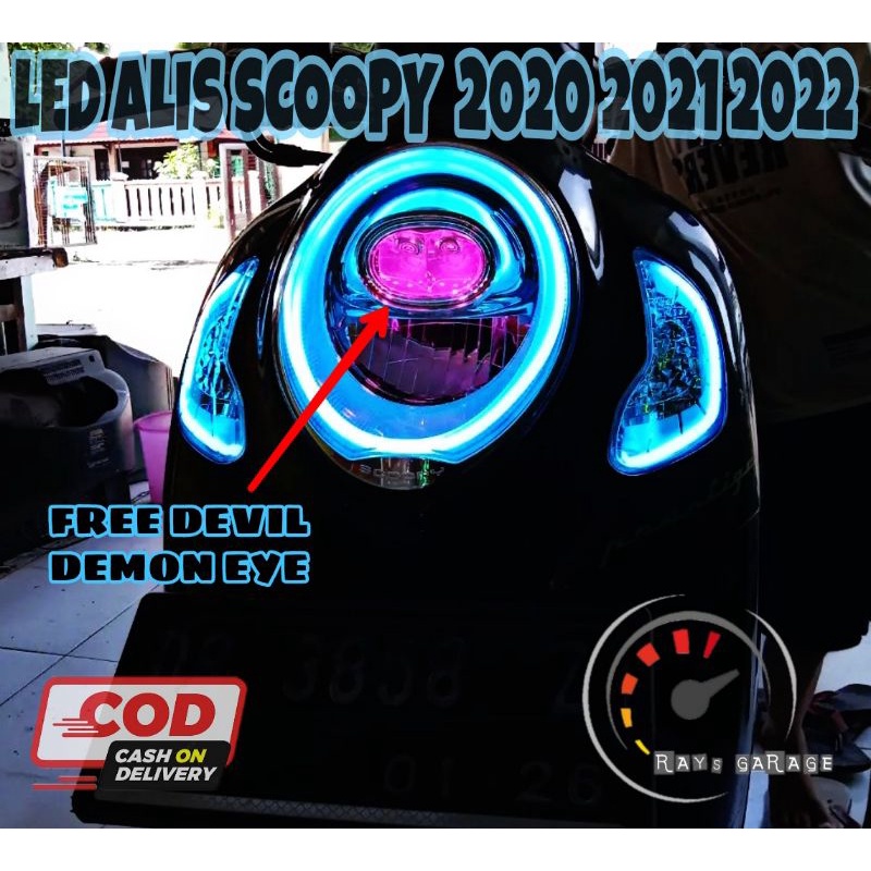 COD PAKET LAMPU ALIS DAN SEIN motor scoopy 2020 scoopy 2021 scoopy 2022 free demon devil eye no