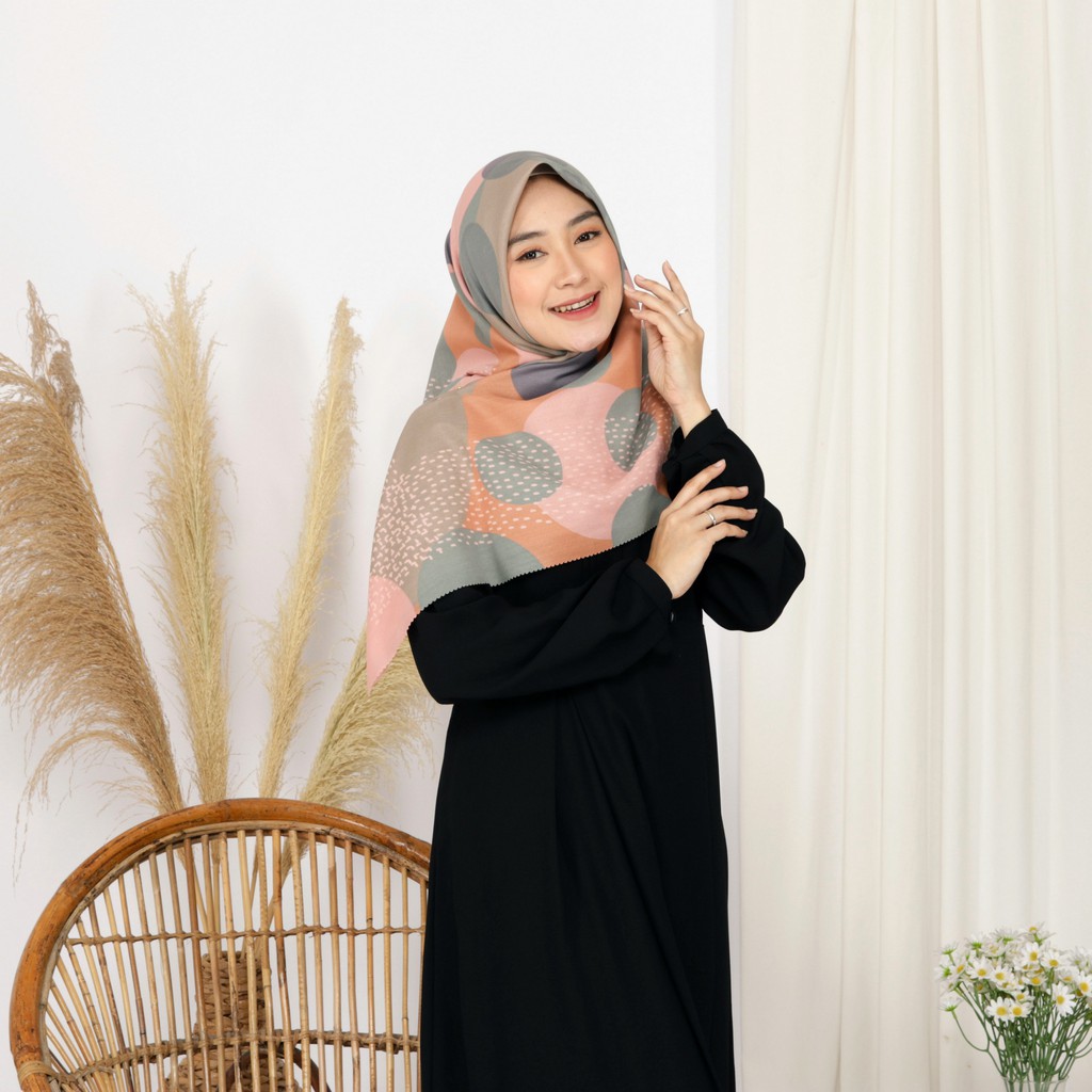 JILBAB MOTIF HIJAB SEGIEMPAT VOAL MOTIF PREMIUM JILBAB PRINT LASERCUT KERUDUNG SEGIEMPAT MOTIF MURAH-Bubble