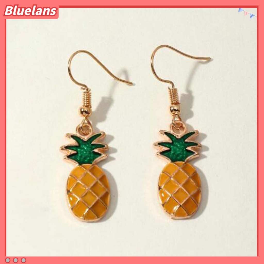 2pcs / Set Kalung Anting Kait Liontin Nanas Bahan Alloy Untuk Aksesoris Perhiasan