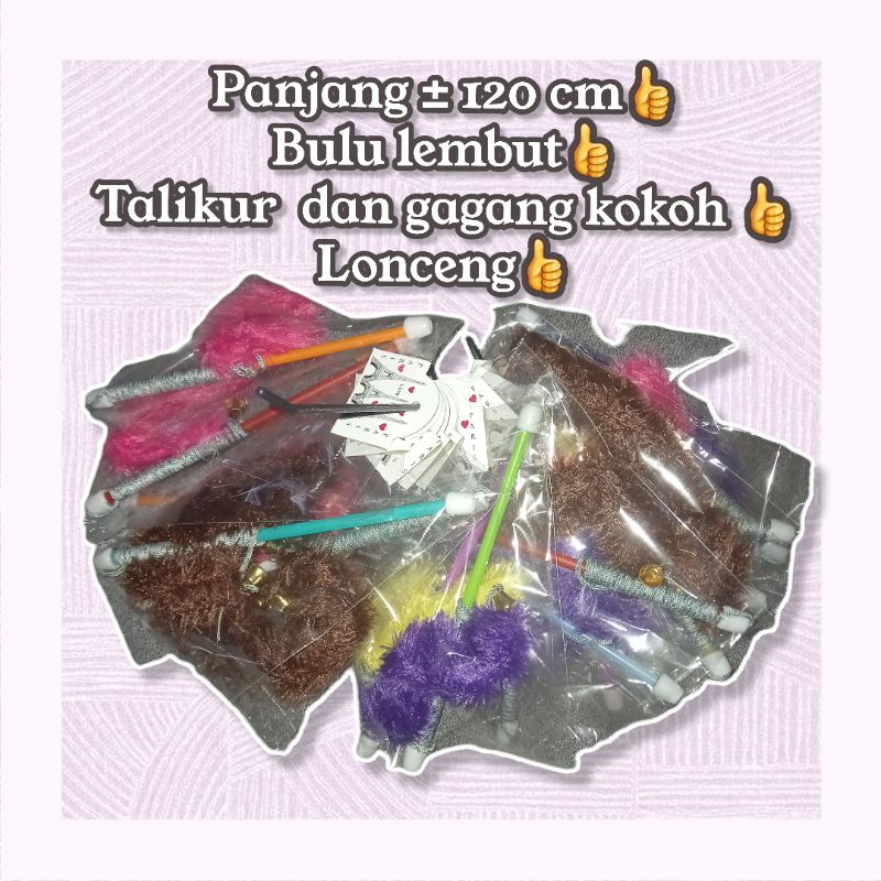 mainan kucing interaktif tongkat stick toys  per spring bola bulu mainan tikus dan pets toys lengkap