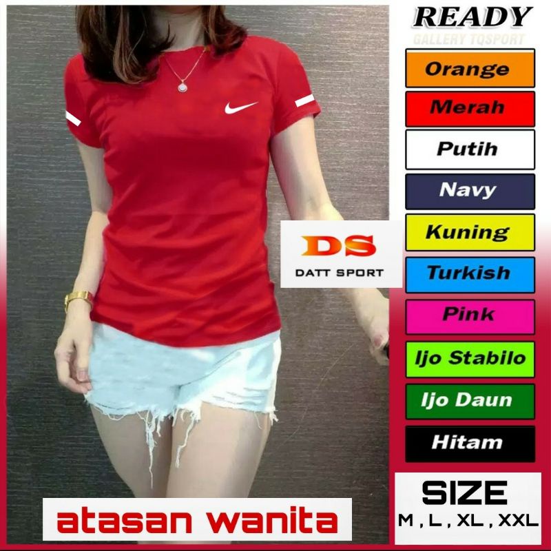 Atasan olahraga baju  fitnes kaos lari running gym senam  