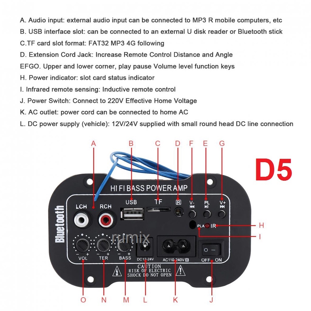 Amplifier Board Audio Bluetooth USB Radio TF DIY Subwoofer D5 D10 D3 Karaoke Power Stereo Bass Audio Karaoke FM Papan AW-322