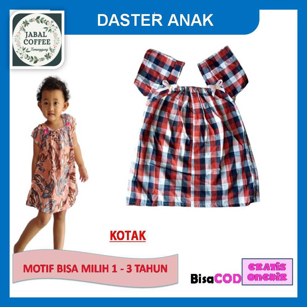 Dress Anak Perempuan Murah Motif / Daster Sambung Yukensi Anak Cewek / Daster Anak 1 - 3 Tahun J4