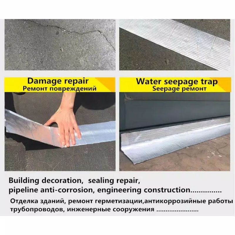 【5cm x 5 Meter】Aluminium Foil Butyl Rubber Waterproof Tape / Lakban aluminium Anti Bocor