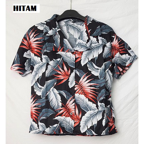 HipNop MONMON Kemeja Pastel Baju Pantai Wanita Kemeja Hawai Bali Cewek Lengan Pendek Motif