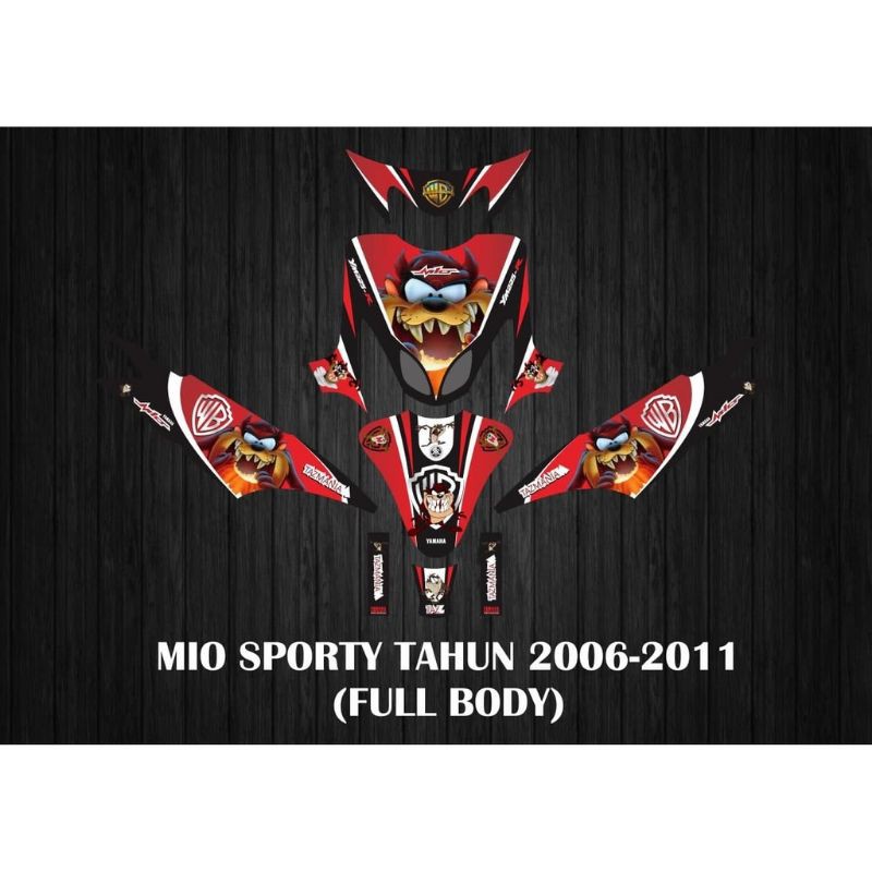 Stiker Motor Full Body Striping Motor Variasi Full Body Mio Sporty Tahun 2006 2011 Motif Tazmania