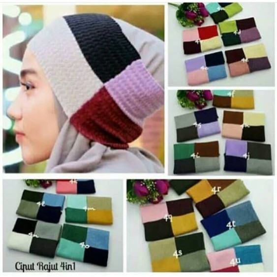 bandana rajut 4 warna