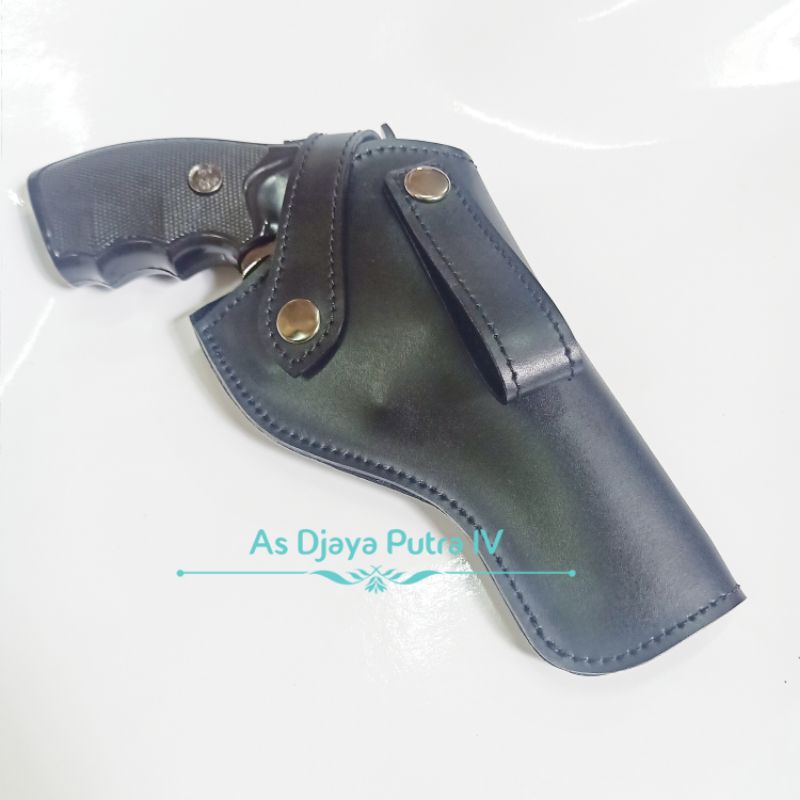 Holster inside iwb revolver 4 inch | sarung pistol kulit asli hitam polos.