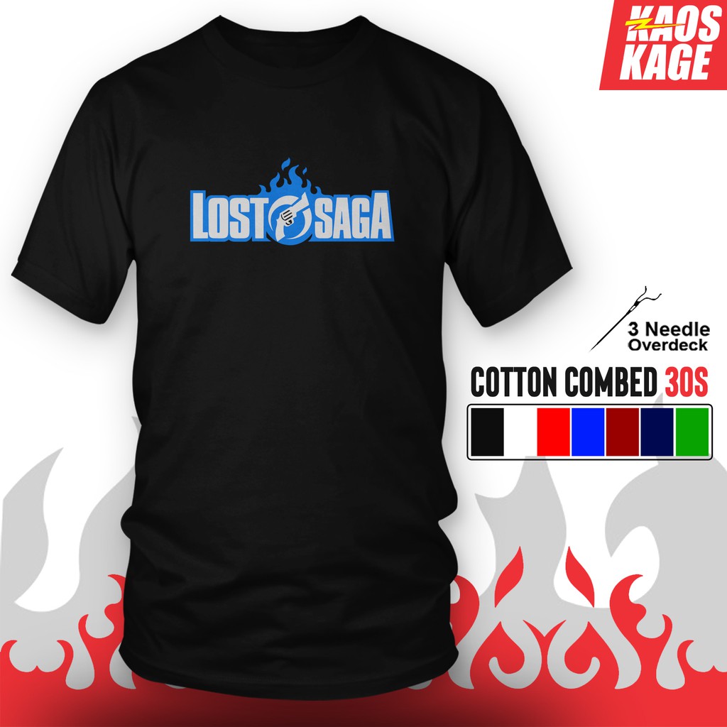 Kaos Baju Distro LOST SAGA LOGO 100 % Cotton Combed 30s Unisex Terlaris / T SHIRT Gamer Gaming Game