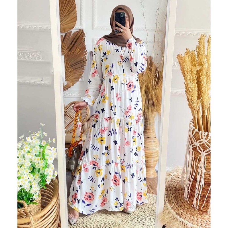 (RPA) GAMIS LOVELA KASTA MAXI BUSUI DRESS RAYON UNIQLO