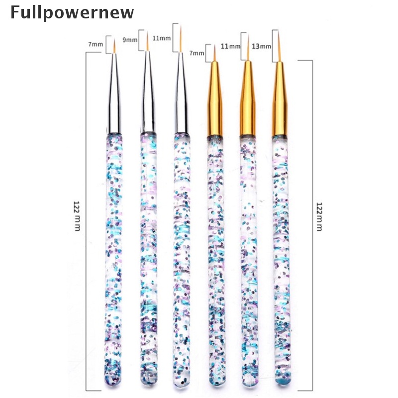 [FULL] 3Pcs Acrylic Stripe Nail Brush Set 3D Tips Manicure Ultra-thin Line Drawing Pen