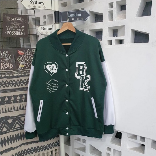 BK EMERALD JACKET BASEBALL VARSITY OVERSIZE