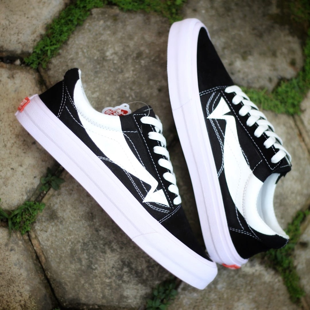 PROMO Sepatu Vans Oldskool Wrap Black True White Premium, Tag Made in China | Sneakers Pria dan Wanita Import Quality