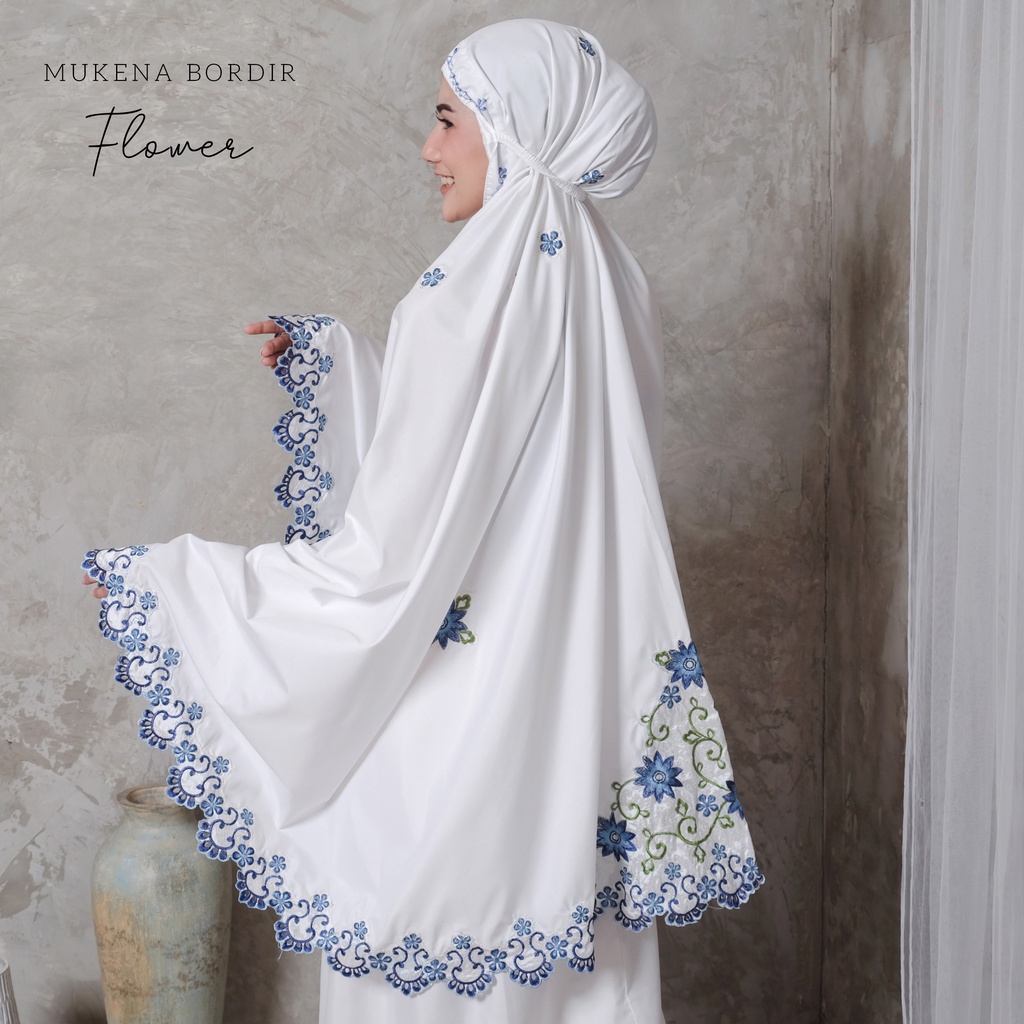 Mukena Dewasa Bordir Renda Punggung rose ||Mukena Dewasa Murah