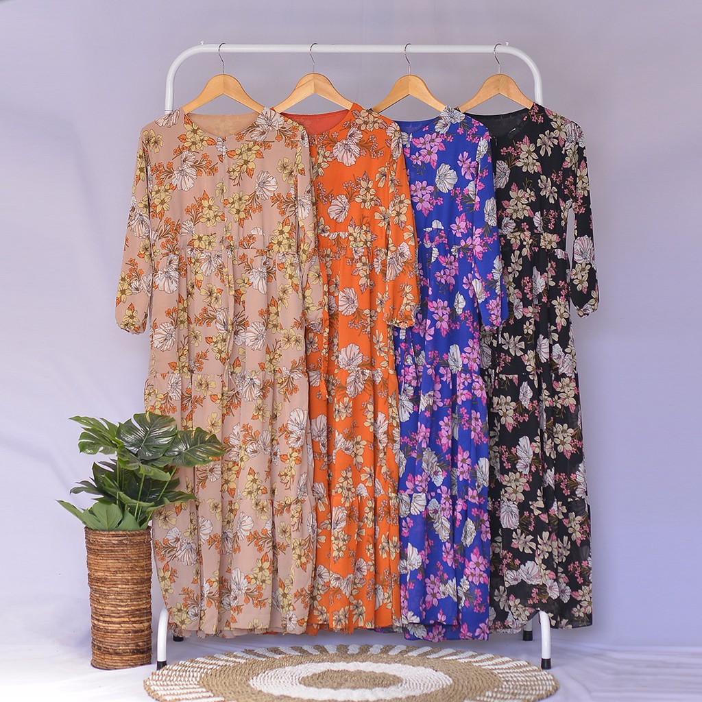 GAMIS SYARI CERUTY MOTIF BUNGA