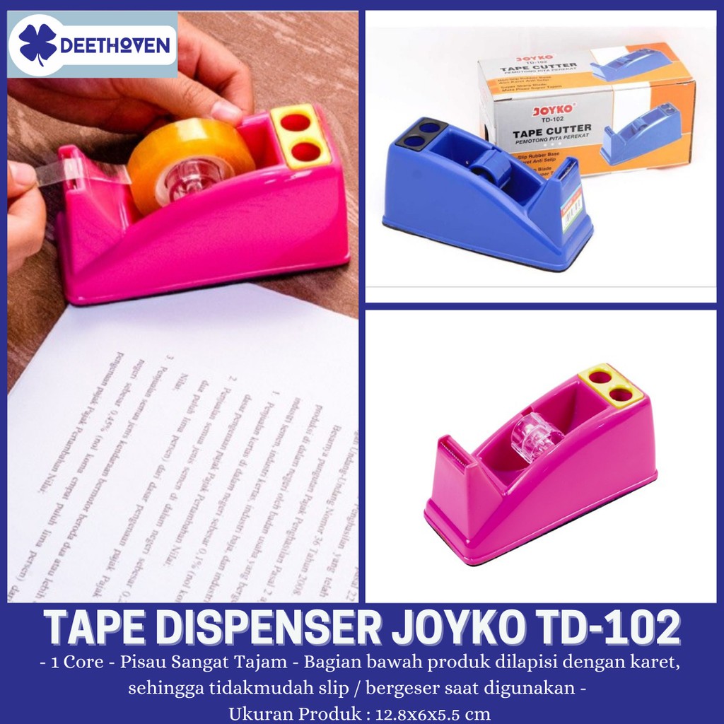 

TAPE CUTTER TAPE DISPENSER JOYKO TD-102 PEMOTONG ISOLASI