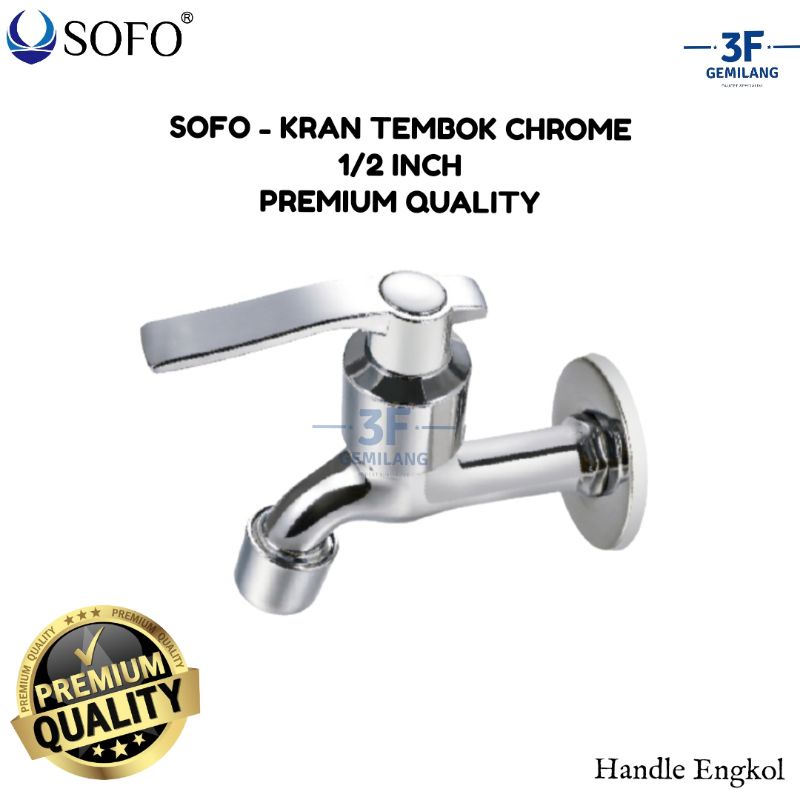 Sofo - Kran TEMBOK CHROME MODERN 1/2 INCH PREMIUM QUALITY