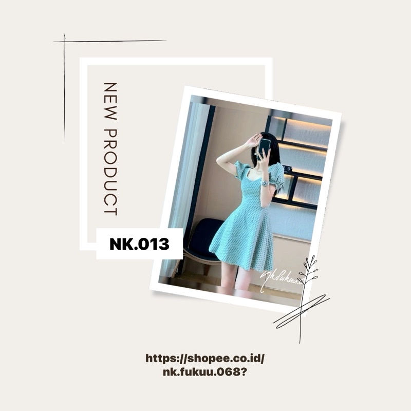 Nk.DS013 Square neck puff Sleeve dress // dress puff // square neck // dress balon // dress import