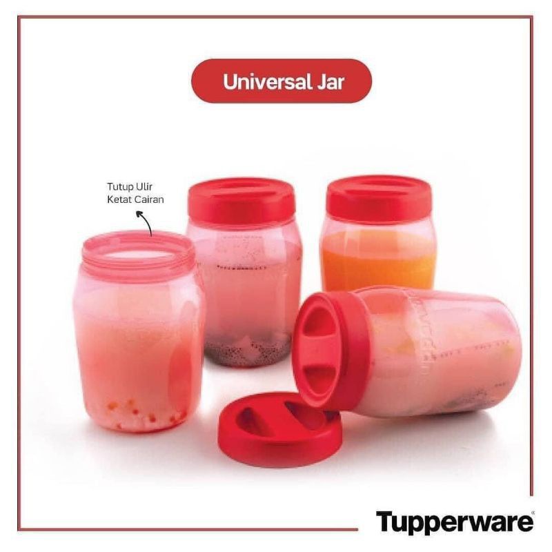 Tuperware 1pcs Universal Jar 1.5L Merah Toples